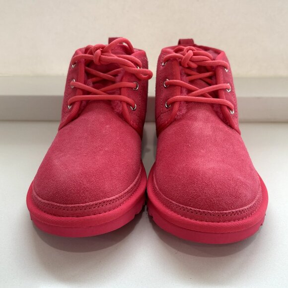 UGG Neumel Chukka Boots Lace Up Suede Ankle Booties Pink Glow Size 7 NEW - Picture 3 of 7